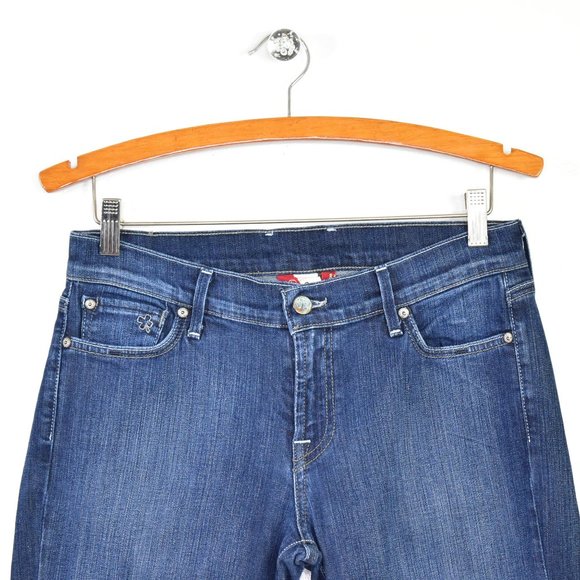 Lucky Brand Women's 8 x 29 Sundown Wide Leg Mid Rise Jeans Blue Inseam 30 inch - Picture 6 of 15